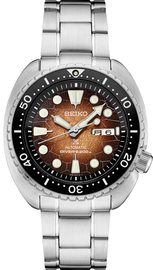 Seiko Prospex US Special Edition King Turtle Automatic Brown Dial Silver Steel Strap Watch for Men - SRPH55