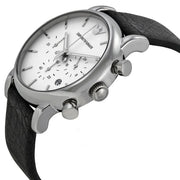 Emporio Armani Luigi Chronograph White Dial Black Leather Strap Watch for Men - AR1810