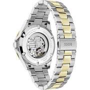 Hugo Boss Troper Chronograph Automatic Blue Dial Two Tone Steel Strap Watch for Men - 1514201