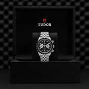 Tudor Black Bay Chrono Black Dial Silver Steel Strap Watch for Men - M79360N-0013