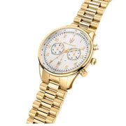 Maserati Tradizione Chronograph White Dial Gold Steel Strap Watch for Men - R8873646003
