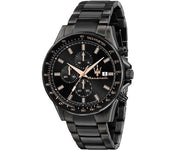Maserati SFIDA Limited Edition Chronograph Black Dial Black Steel Strap Watch for Men - R8873640016