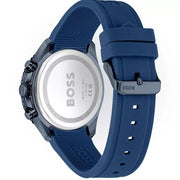 Hugo Boss Runner Chronograph Blue Dial Blue Silicone Strap Watch for Men - 1514142