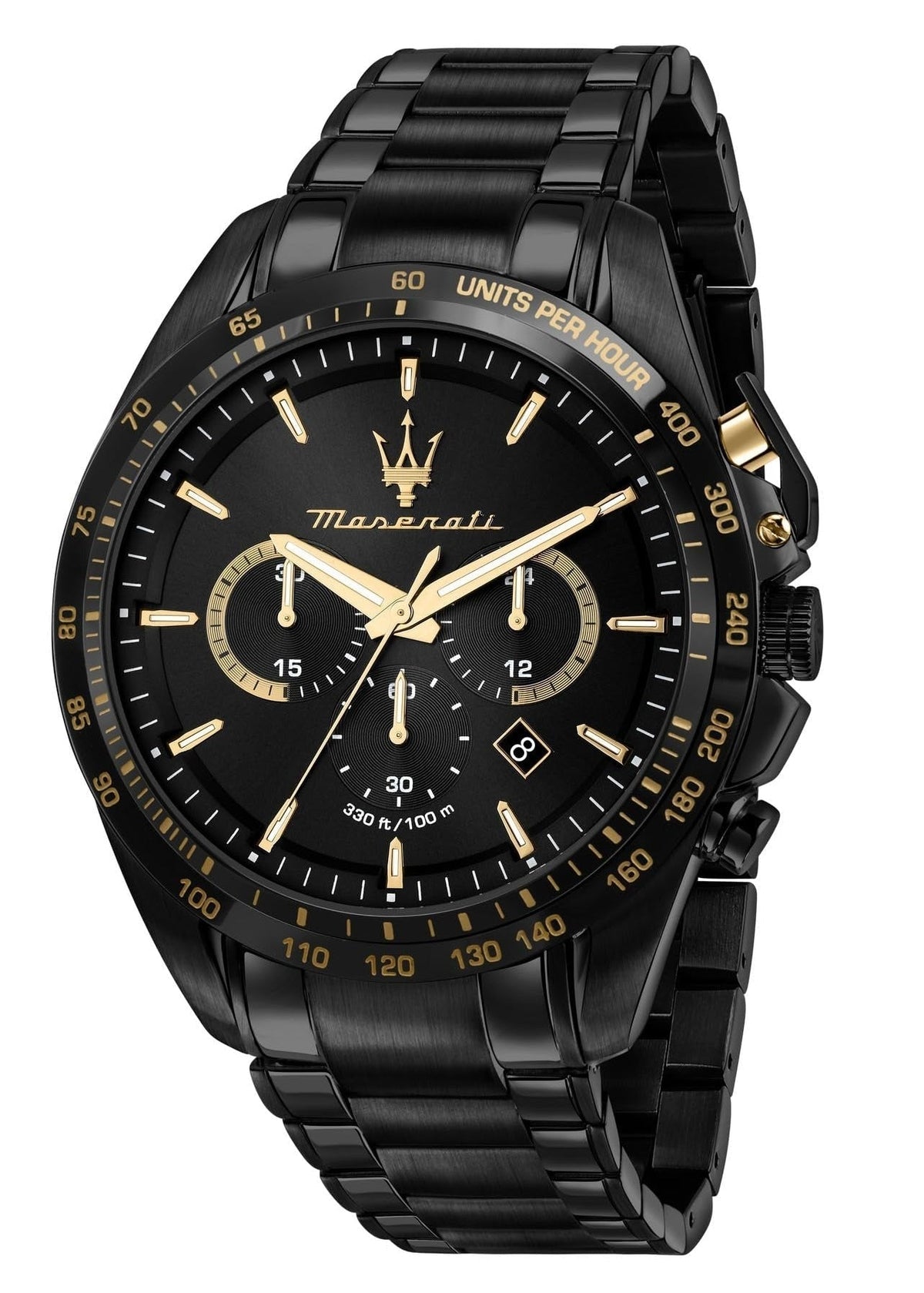 Maserati Traguardo Limited Edition Chronograph Black Dial Black Steel Strap Watch for Men - R8873612051