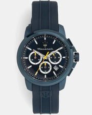 Maserati Successo Chronograph Blue Dial Blue Rubber Strap Watch for Men - R8871621044