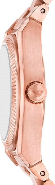 Emporio Armani Federica Analog Green Dial Rose Gold Steel Strap Watch for Women - AR11639