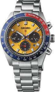Seiko Prospex Solar Chronograph 1969 Re-interpretation Orange Dial Silver Steel Strap Watch for Men - SSC947
