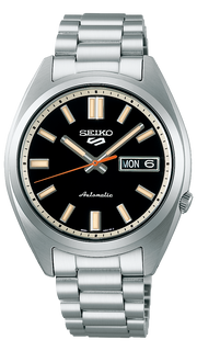 Seiko 5 Sports SNXS Series Automatic Black Dial Silver Steel Strap Watch for Men - SRPK89K1