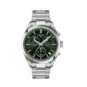 Tissot PR 100 Chronograph Green Dial Silver Steel Strap Watch for Men - T150.417.11.091.00
