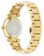 Versace Reve Analog Black Dial Gold Steel Strap Watch for Women - VE8B00624