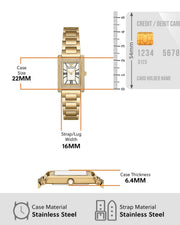 Emporio Armani Genni Crystals Mother of Pearl Dial Gold Steel Strap Watch for Women - AR11659