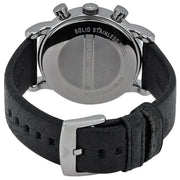 Emporio Armani Luigi Chronograph White Dial Black Leather Strap Watch for Men - AR1810