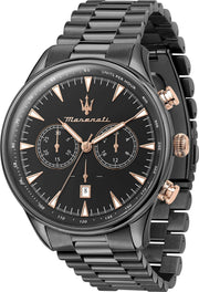 Maserati Tradizione Chronograph Black Dial Black Steel Strap Watch for Men - R8873646001