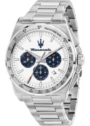 Maserati Velocità Chronograph White Dial Silver Steel Strap Watch for Men - R8873652007