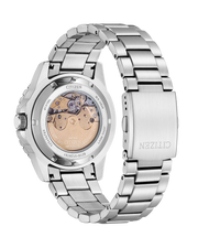 Citizen Mechanical Automatic White Dial Silver Steel Strap Watch for Men - NJ0171-81A