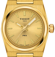 Tissot PRX 25mm Gold DIal Gold Steel Strap Watch for Women - T137.010.33.021.00