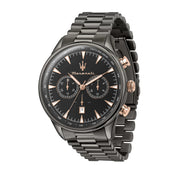 Maserati Tradizione Chronograph Black Dial Black Steel Strap Watch for Men - R8873646001