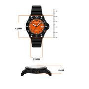Emporio Armani World Explorer Orange Dial Black Silicone Strap Watch for Men - AR11684