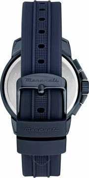Maserati Successo Chronograph Blue Dial Blue Rubber Strap Watch for Men - R8871621044