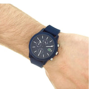 Lacoste 12.12 Chronograph Blue Dial Blue Silicon Strap Watch for Men - 2010970