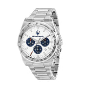 Maserati Velocità Chronograph White Dial Silver Steel Strap Watch for Men - R8873652007