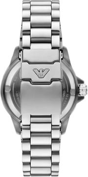 Emporio Armani Sea Explorer Green Dial Silver Steel Strap Watch for Men - AR60088