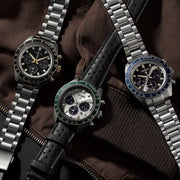 Seiko Prospex Speedtimer Solar Chronograph Grey Dial Silver Steel Strap Watch for Men - SSC939