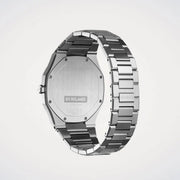 D1 Milano Ultra Thin Matte Black Dial Silver Steel Strap Watch for Men - D1-UTBJ40