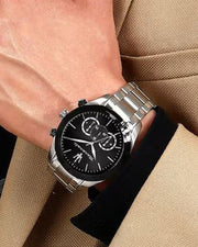 Maserati Traguardo Chronograph Limited Edition Black Dial Silver Steel Strap Watch for Men - R8873612062