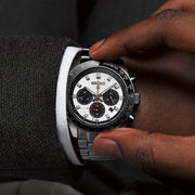 Seiko Prospex Speedtimer Solar Chronograph Silver Dial Silver Steel Strap Watch for Men - SSC911