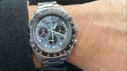 Seiko Prospex Speedtimer 41.4 Solar Chronograph Blue Dial Silver Steel Strap Watch for Men - SSC935