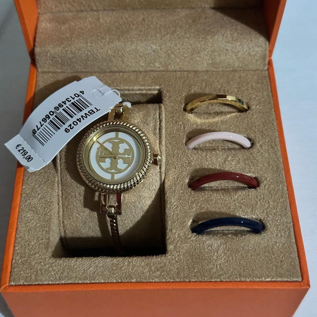Tory Burch Riva Gold Dial Gold Steel Strap Watch for Women