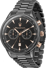Maserati Tradizione Chronograph Black Dial Black Steel Strap Watch for Men - R8873646001