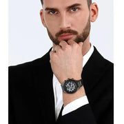 Maserati Stile Skeleton Chronograph Blue Dial Grey Steel Strap Watch for Men - R8873642012