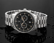 Maserati Tradizione Chronograph Black Dial Silver Steel Strap Watch for Men - R8873646004