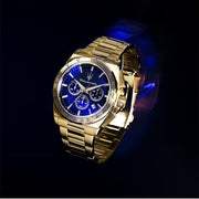 Maserati Velocità Chronograph Blue Dial Gold Steel Strap Watch for Men - R8873652002