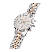 Maserati Tradizione Chronograph White Dial Two Tone Steel Strap Watch for Men - R8873646002