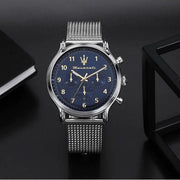 Maserati Epoca Limited Edition Chronograph Blue Dial Silver Mesh Strap Watch for Men - R8873618022