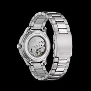 Citizen Mechanical Automatic Salmon Brown Dial Silver Steel Strap Watch for Men - NJ0191-83X