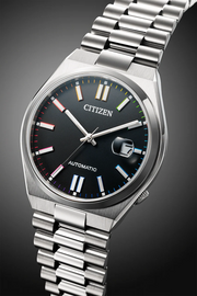 Citizen Tsuyosa Automatic Black Dial Silver Steel Strap Watch for Men - NJ0151-53E