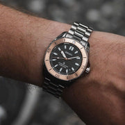 Seiko Prospex Polygonal Sea Diver Automatic Black Dial Silver Steel Strap Watch for Men - SPB485J1