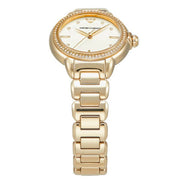Emporio Armani Mia Crystals Gold Dial Gold Steel Strap Watch for Women - AR11609