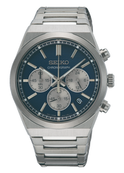 Seiko Conceptual Chronograph Blue Dial Silver Steel Strap Watch for Men- SSB453P1