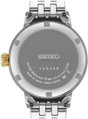 Seiko Presage Cocktail Time Automatic Diamonds White Dial Silver Steel Strap Watch for Women - SRE012J1