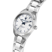 Maserati Competizione Silver Dial Silver Steel Strap Watch for Men - R8853100045