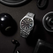 Citizen Tsuyosa Automatic Black Dial Silver Steel Strap Watch for Men - NJ0151-53E