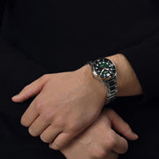 Citizen Mechanical Automatic Green Dial Silver Steel Strap Watch for Men - NJ0196-80X