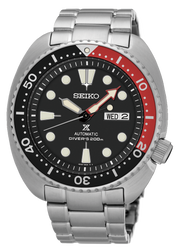 Seiko Prospex Sea Turtle Automatic Black Dial Silver Steel Strap Watch for Men - SRP789K1