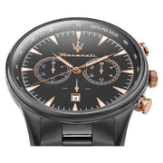 Maserati Tradizione Chronograph Black Dial Black Steel Strap Watch for Men - R8873646001