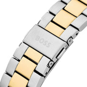 Hugo Boss Troper Chronograph Automatic Blue Dial Two Tone Steel Strap Watch for Men - 1514201